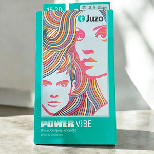 Juzo Power Vibe Compression Socks Groovy Zebra Medium 15-20 mmHg Unisex Knee Hig